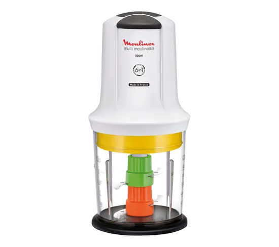 MINI HACHOIR MOULINEX MULTIMOULINETTE 6EN1 500W BLANC